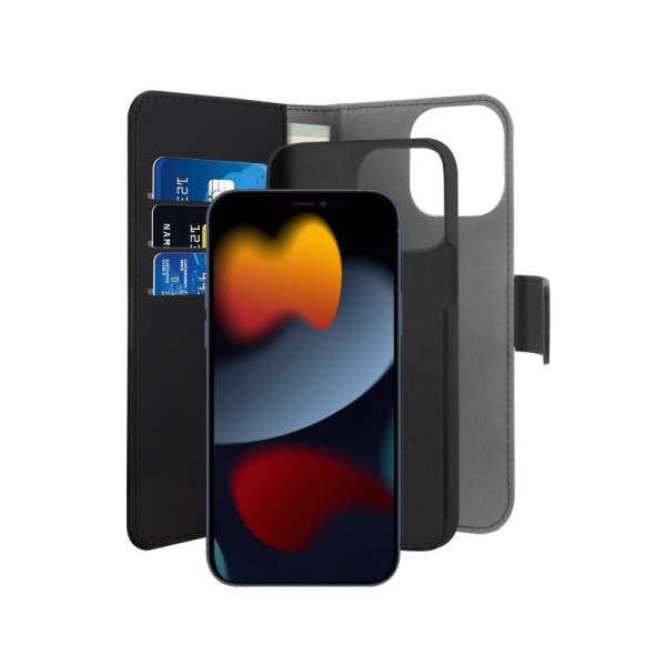 Puro EcoLeather Avtagbart Plånboksfodral iPhone 13 Pro Max - Sva Svart