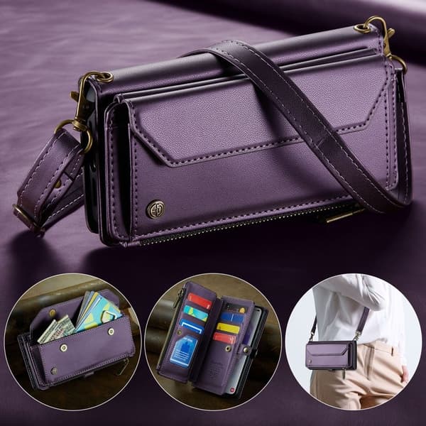 CASEME Plånboksfodral Konstläder för Samsung Galaxy A55 5G - Lila