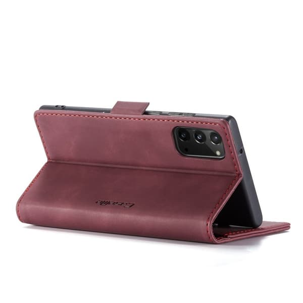 CASEME 013 Series Plånboksfodral för Samsung Galaxy Note20 - Vinröd