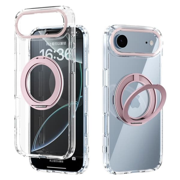 ABEEL Q-LUCK Mobilskal till iPhone Air Shockproof Med Kickstand Rosa