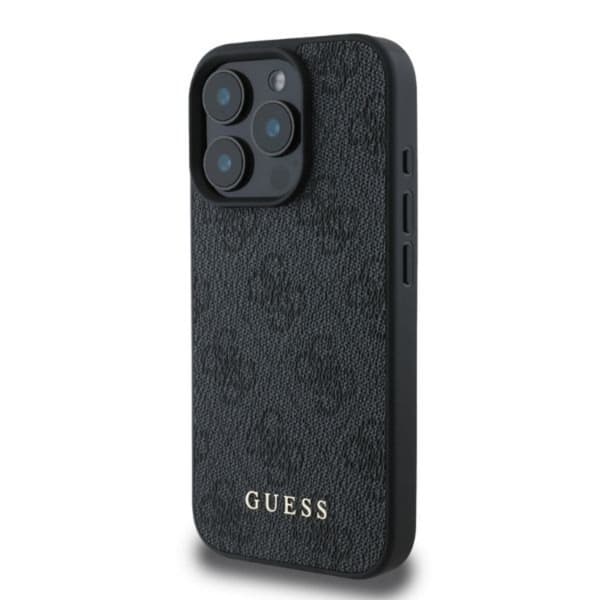 Guess telefontaske til iPhone 16 Pro Max 4G Metal Guld Logo - Sort Black