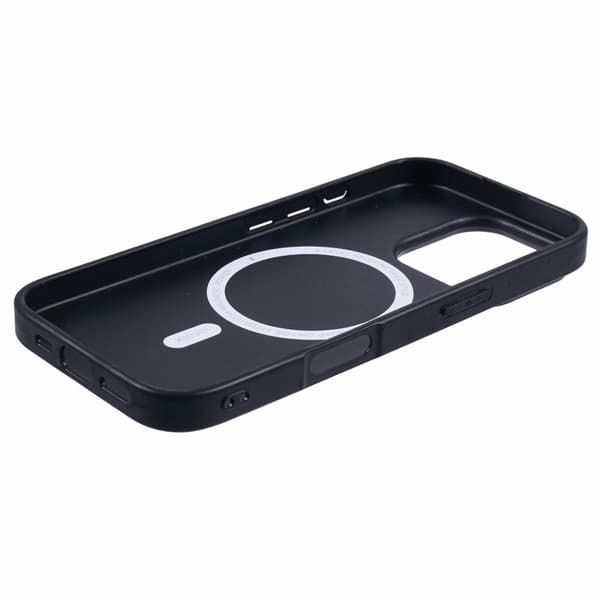 X-LEVEL Bojue-3 Mobilskal till iPhone 16 Pro Max MagSafe Läder Svart