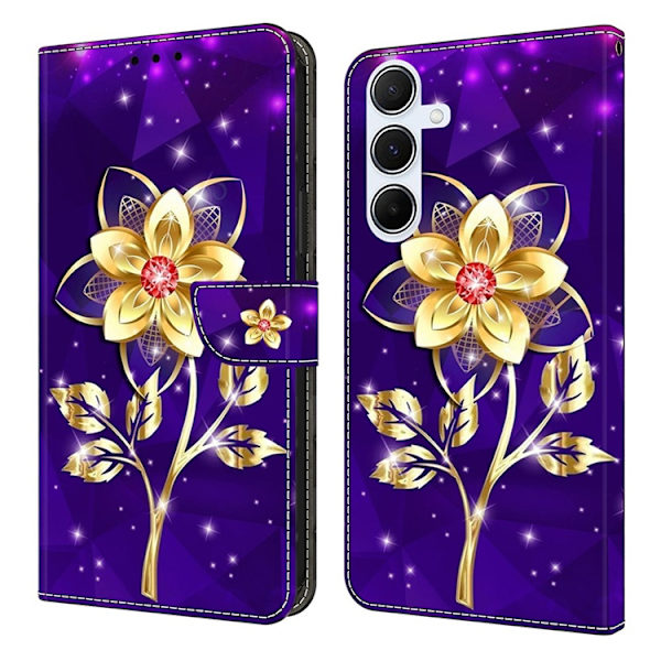Galaxy A17/A26 Plånboksfodral Konstläder Pattern Printing Lila