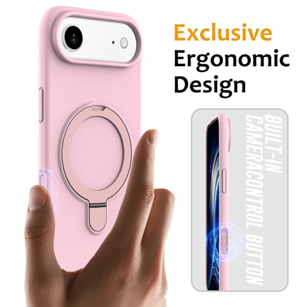 Mobilskal till iPhone Air MagSafe Kickstand PC + Silikon - Grå Rosa Rosa