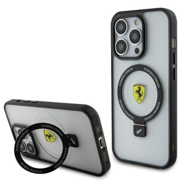 Ferrari iPhone 15 Pro Mobiltaske Magsafe Ring Stand 2023 - Gennemsigtig