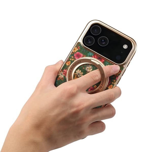 Mobilskal till iPhone 17 Pro MagSafe Electroplated Floral A22 - Grön Grön