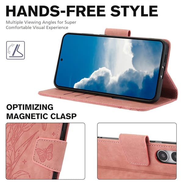 Plånboksfodral för Samsung Galaxy S26 Plus Konstläder - Rosa