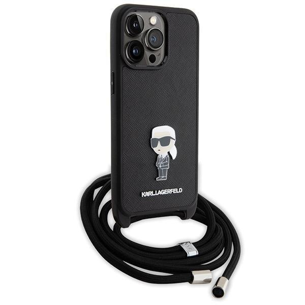 Karl Lagerfeld iPhone 15 Pro Halskæde Case Monogram Metal Pin