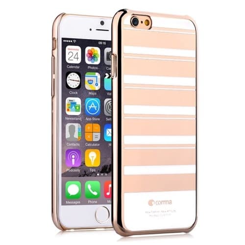 Comma bagsidecover til iPhone 6 Stribet Guld Yellow