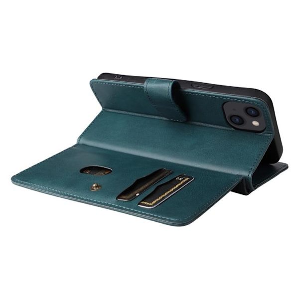 iPhone 14 Plus Plånboksfodral KT PU Läder - Grön