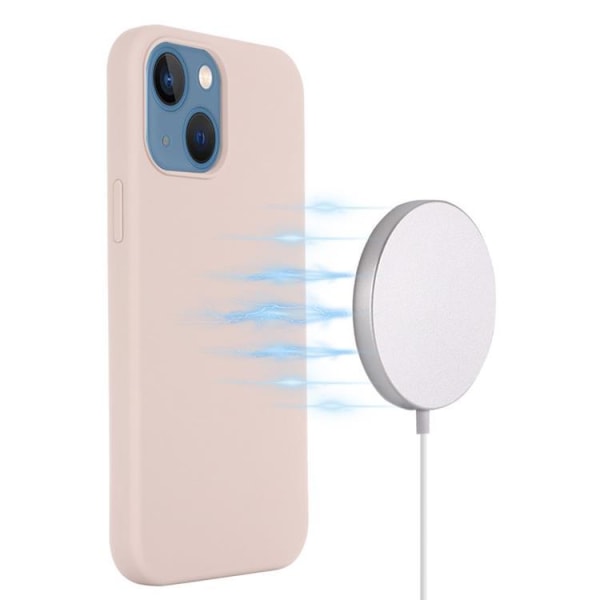 MagSafe nestemäinen silikoni magneettikuori iPhone 13 Mini -puhelimelle - vaaleanpunainen