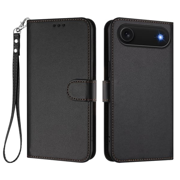 iPhone Air Plånboksfodral Läder med Handledsrem Svart