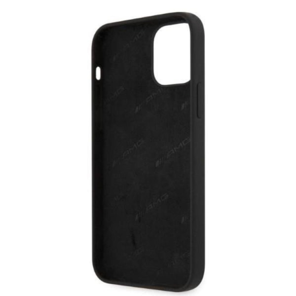 AMG iPhone 12 Pro Max matkapuhelimen suojakuori, silikoninen iso logo - musta