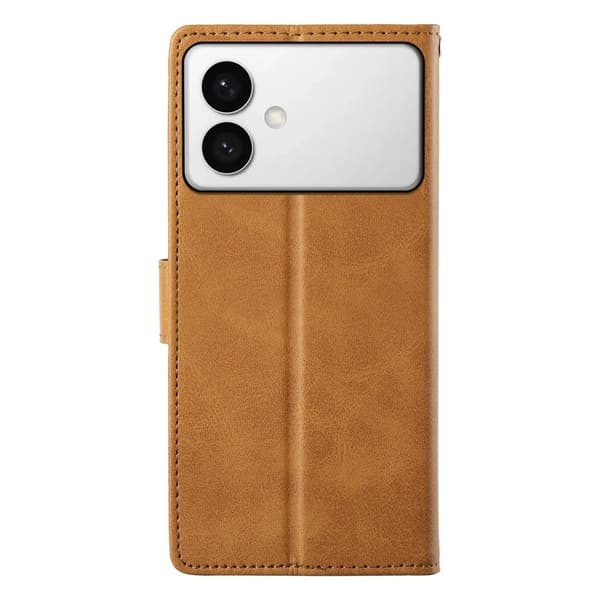 Samsung Galaxy S26 Edge Plånboksfodral Konstläder Flip - Gul