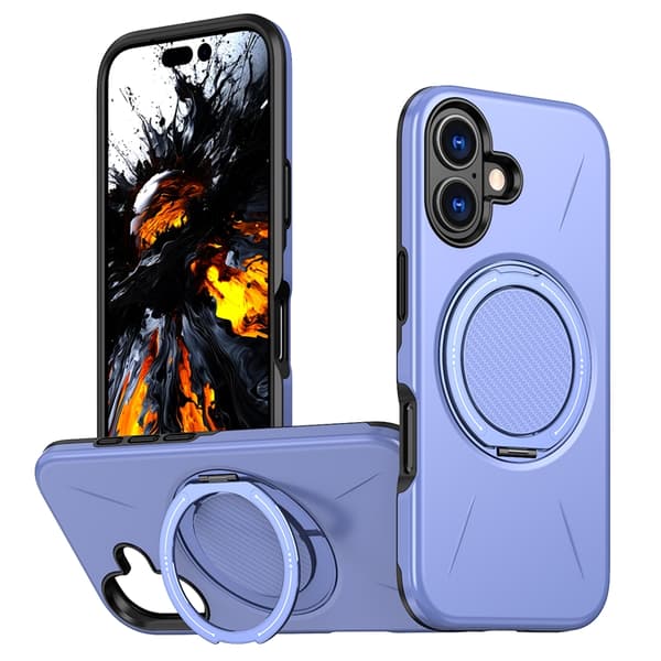 Mobilskal till iPhone 16 Plus MagSafe Rotating Kickstand TPU + PC Lila