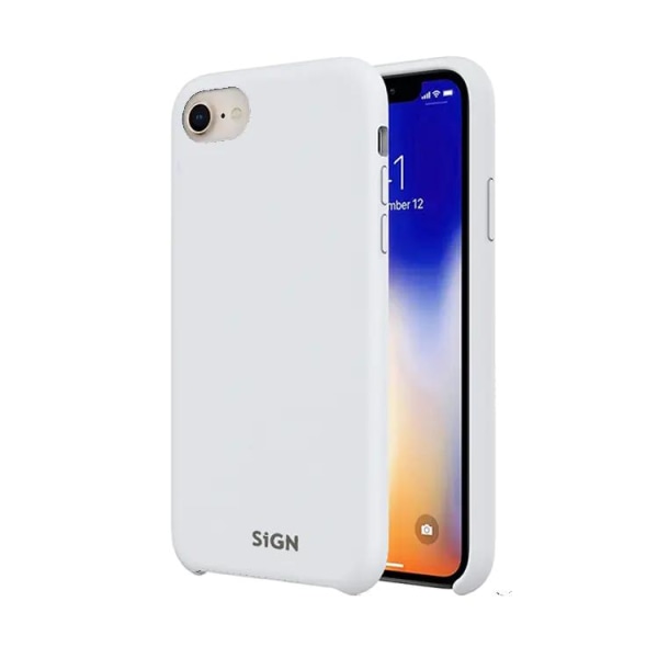 Sign iPhone 7/8/SE (2020/2022) Shell Liquid Silicone - valkoinen
