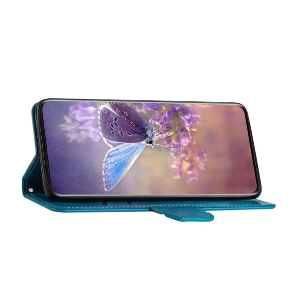 Butterflies iPhone 12 Pro Max -lompakkokotelo - sininen