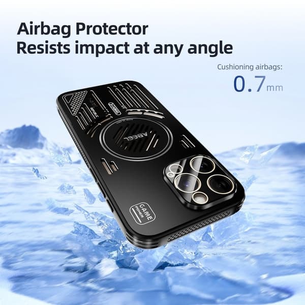 ABEEL Mobilskal till iPhone 14 Pro Max Aluminium + PC + TPU - Svart