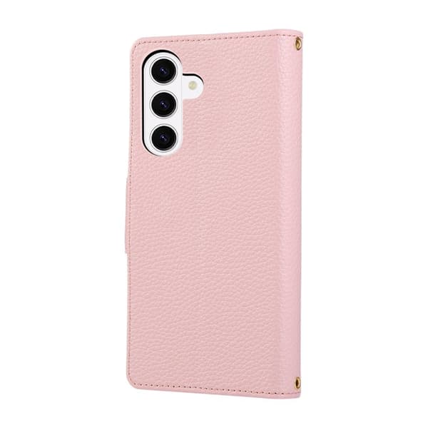 Plånboksfodral för Samsung Galaxy S26 Plus Konstläder med rem - Rosa