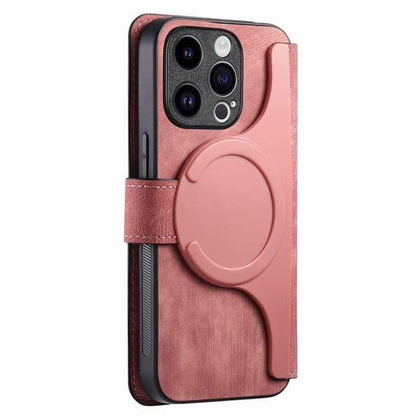 CASENEO iPhone 15 Pro Max Plånboksfodral Konstläder - Rosa