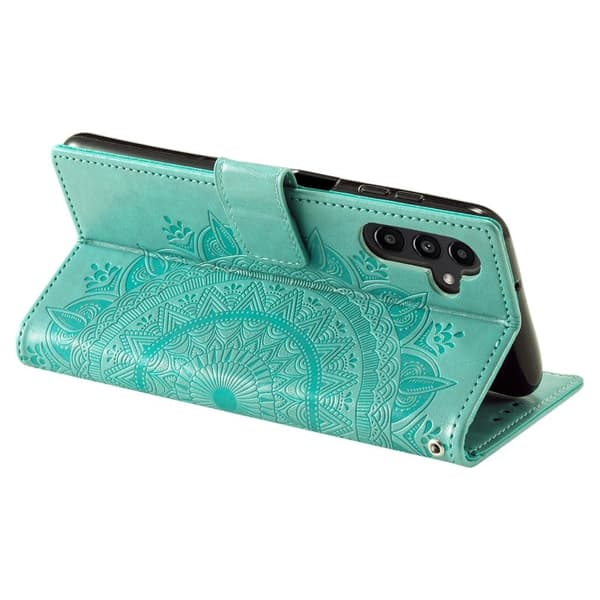 Samsung Galaxy S26 Plus Plånboksfodral Imprinted Totem Konstläder - Mintgrön