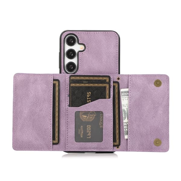 Plånboksfodral för Samsung Galaxy S26 Plus Tri-Fold Kickstand PU - Lila