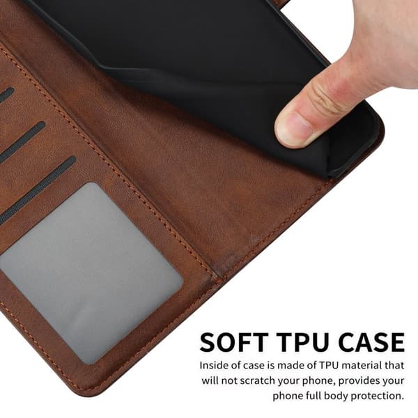 Plånboksfodral för Samsung Galaxy S26 Plus Konstläder Flip - Brun