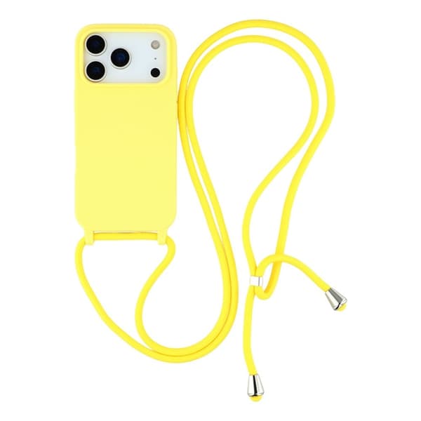 Mobilskal till iPhone 17 Pro Max TPU Shockproof med Lanyard - Gul Gul