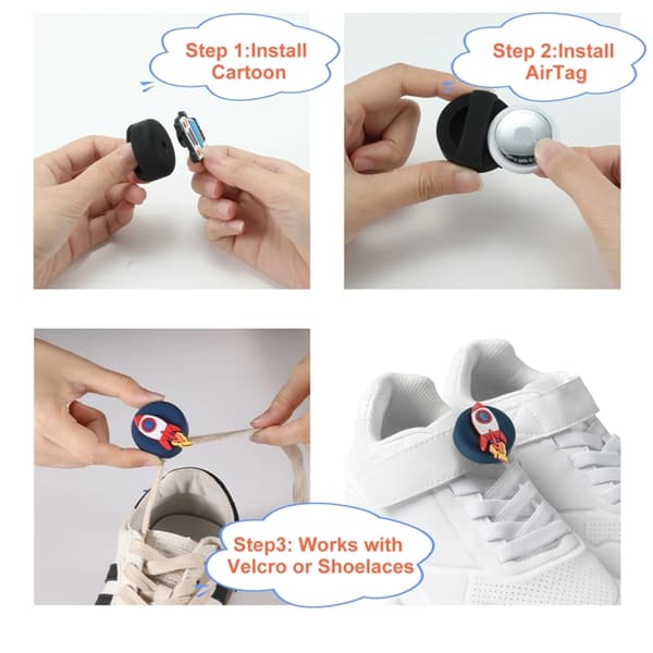 Tech-Protect [4-Pack] Apple Airtag 1/2 Skal Till Barn Smooth Svart
