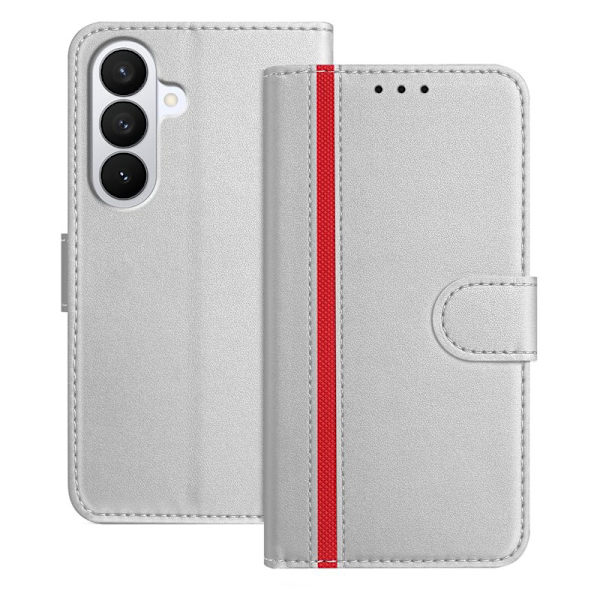 Plånboksfodral för Samsung Galaxy S26 Magnetiskt Konstläder - Silver
