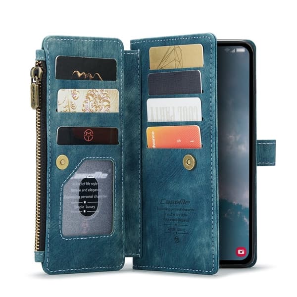 CASEME Konstläder Plånboksfodral för Samsung Galaxy A14 5G/4G - Blå