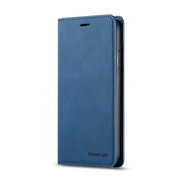 FORWENW iPhone 11 Plånboksfodral i Silky Touch Konstläder - Blå