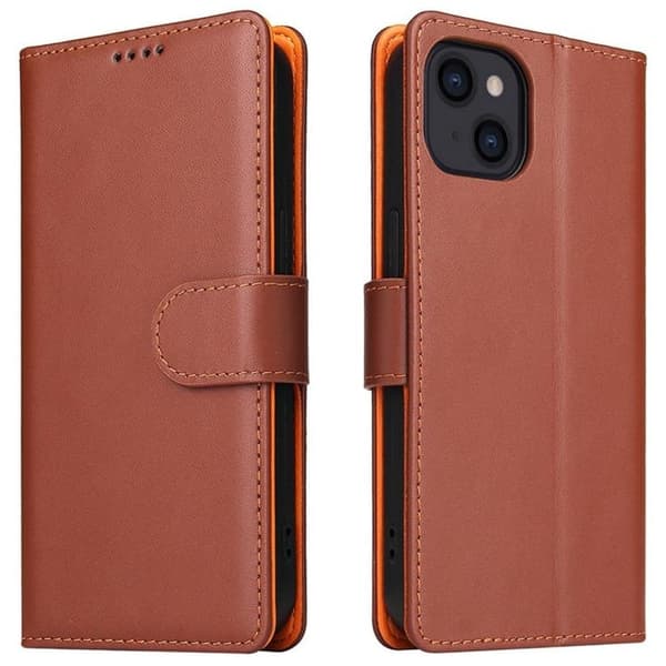 iPhone 14 Pro Plånboksfodral Dual Flip - Brun Brun