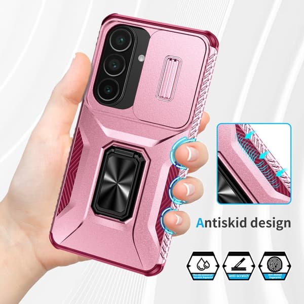 Mobilskal för Samsung Galaxy S26 Camshield Kickstand TPU + PC - Rosa