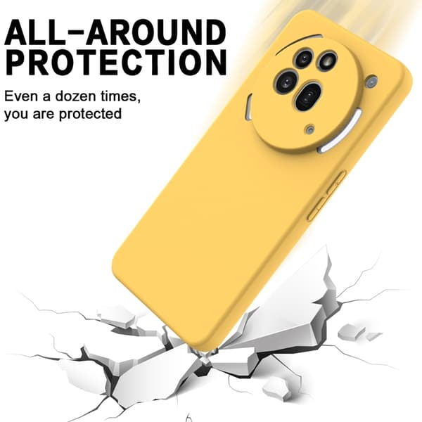 Mobilskal till Nothing Phone (3a) Pro Liquid Silikon med Handrem Gul