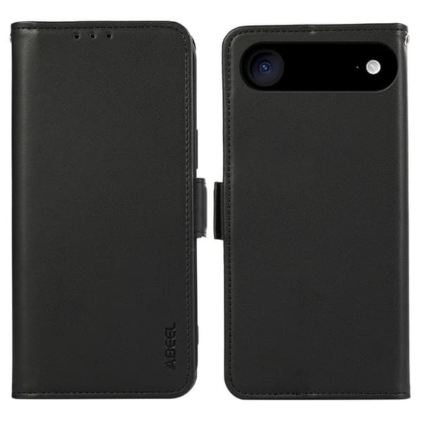ABEEL iPhone Air Plånboksfodral Konstläder med RFID-Skydd - Svart