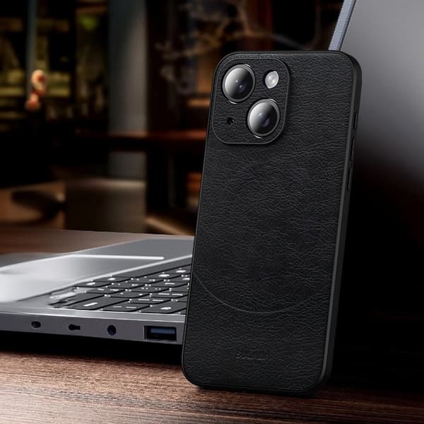 SULADA Magnetic Series Mobilskal till iPhone 15 Läder Skydd - Svart