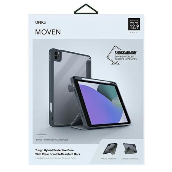 Uniq Etui Moven iPad Pro 12.9 2021 - Charcoal Grå grå