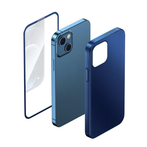 Joyroom 360 Skal Plus Härdat glas iPhone 13 Pro Max - Sininen Blue