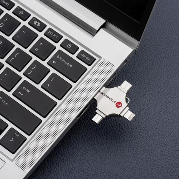 Forcell Pendrive 16 GB USB 3.2 Gen 1 (USB-A/USB-C/Lightning/Micro-USB) Silver
