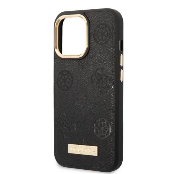 Guess iPhone 13 Pro Skal Magsafe Peony Logo Plate - Sort Black