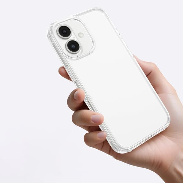AmazingThing Minimal -läpinäkyvä puhelinkotelo iPhone 16 Plus -puhelimelle Transparent