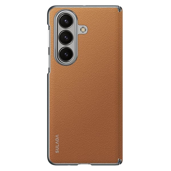 SULADA Mobilskal till Galaxy Z Fold7 5G Äkta Läder Frameless Brun