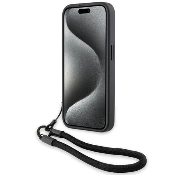 BMW iPhone 15 Pro Max Mobilskal Signature Läder Wordmark Cord Black