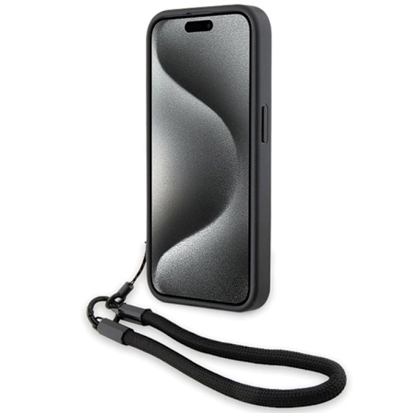 BMW iPhone 15 Pro Max Mobilskal Signature Läder Wordmark Cord Svart