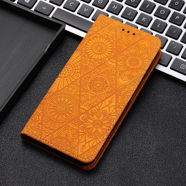 Plånboksfodral för Samsung Galaxy S26 Plus Konstläder Ställ - Gul