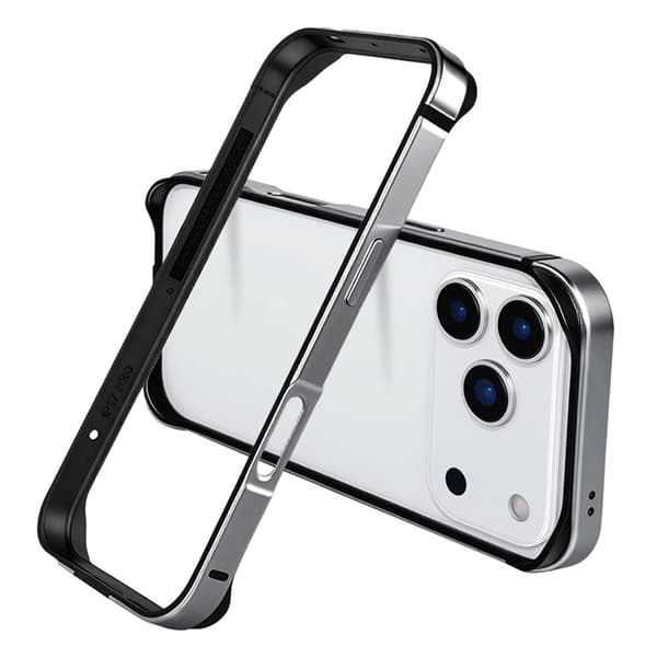 Mobilskal till iPhone 17 Pro Bumper Ultra Thin Metal TPU - Grå Grå