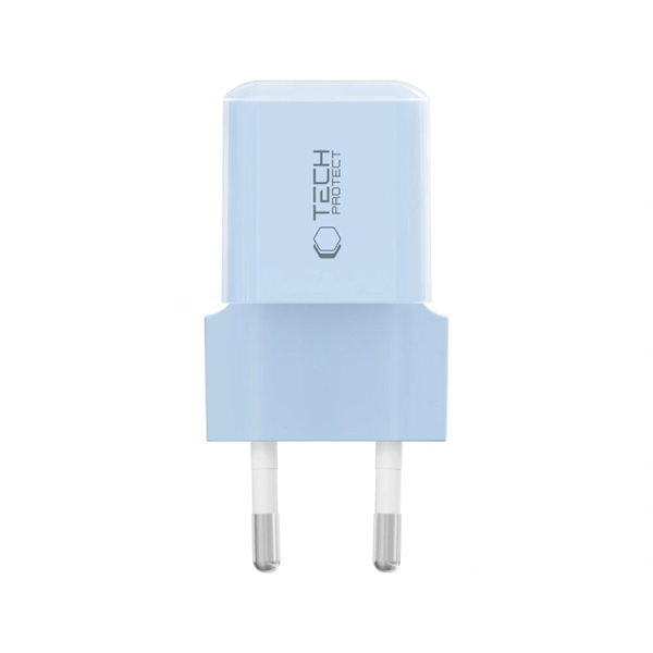 Tech-Protect Väggladdare USB-C 25W - Baby Blå Blå
