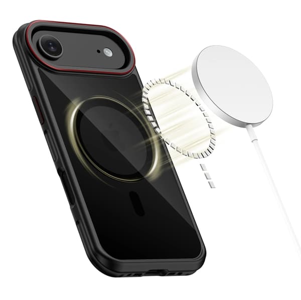 Tech-Protect iPhone Air Magsafe Hybrid Telefontaske - Sort/Rød Svart