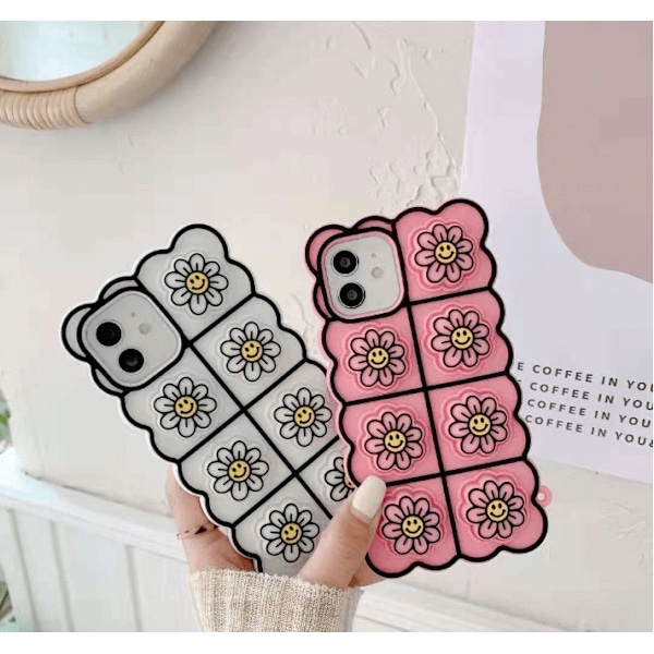 Smiley Flower Pop it Fidget Cover til iPhone 11 - Sort Black